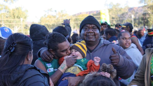 Hundreds made the long drive from Papunya to see their team win the flag. Picture: Lee Robinson