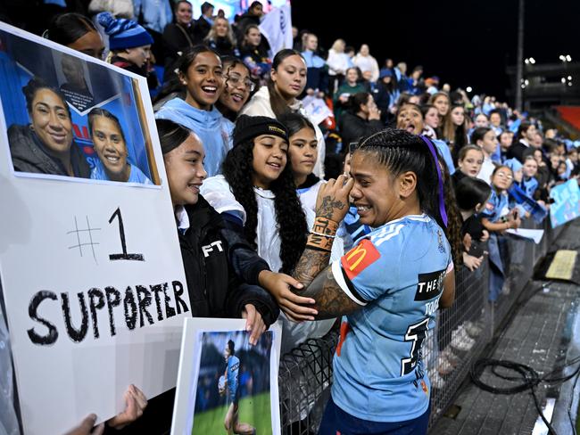 Sarah Togatuki after the Origin match. Picture: NRL Photos