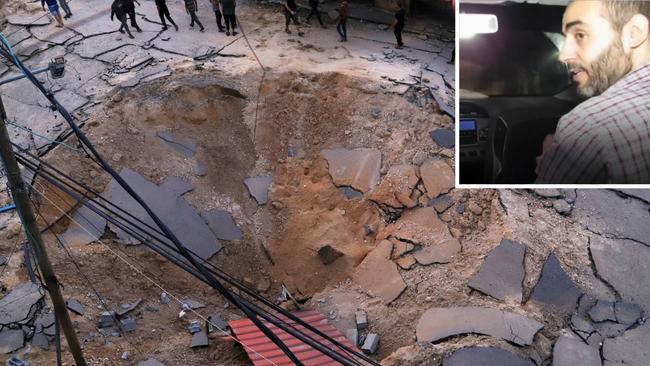 Hamas's top leader in Gaza Mohammed Sinwar, and the site of an Israeli army air strike on the European Hospital in Khan Younis. Picture: AP.