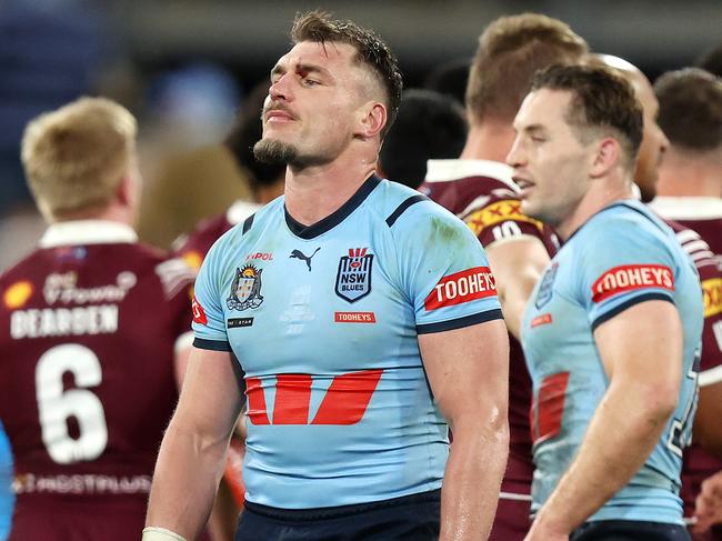 MELBOURNE, JUNE 26, 2024: Game Two of the 2024 Ampol State of Origin series at the MCG. NSW celebrate the win. Picture: Mark Stewart