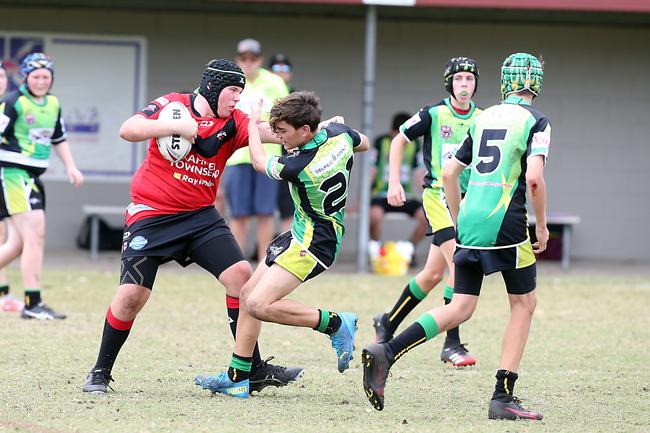 A Rugby League Gold Coast junior gala day at Burleigh Bears Junior Rugby League Club. Under 14s. Mudgeeraba vs Helensvale. 5 September 2021 Miami Picture by Richard Gosling