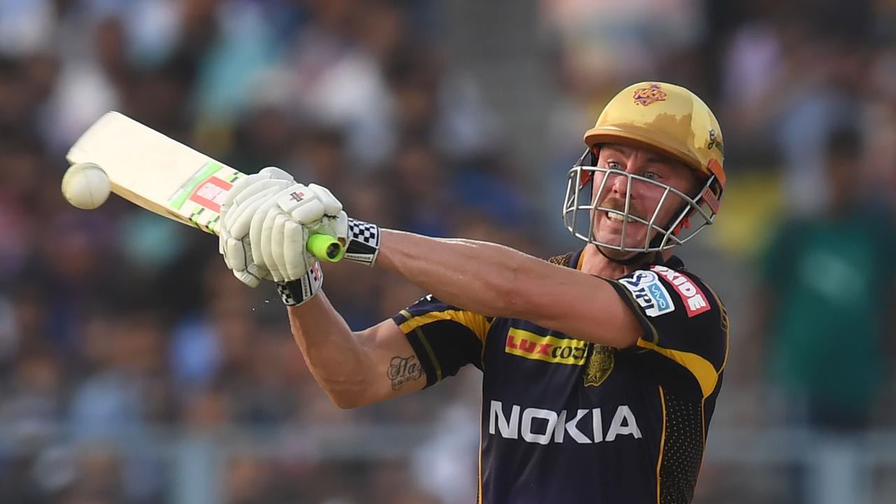 Kolkata Knight Riders cricketer Chris Lynn plays a shot during the 2018 Indian Premier League (IPL).