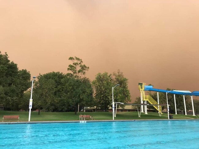 The scenes from the Kerang swimming pool. Picture: Maddison Makeham