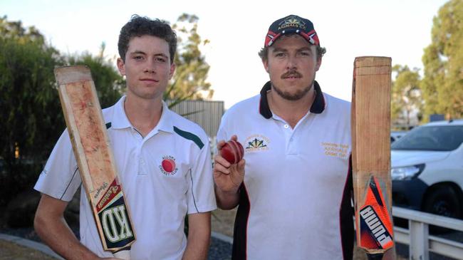 HEAD-TO-HEAD: Allora captain Sean Bryson and Sovereign Animals Luke Cullen will battle for reserve-grade cricket supremacy on Saturday. Picture: Gerard Walsh