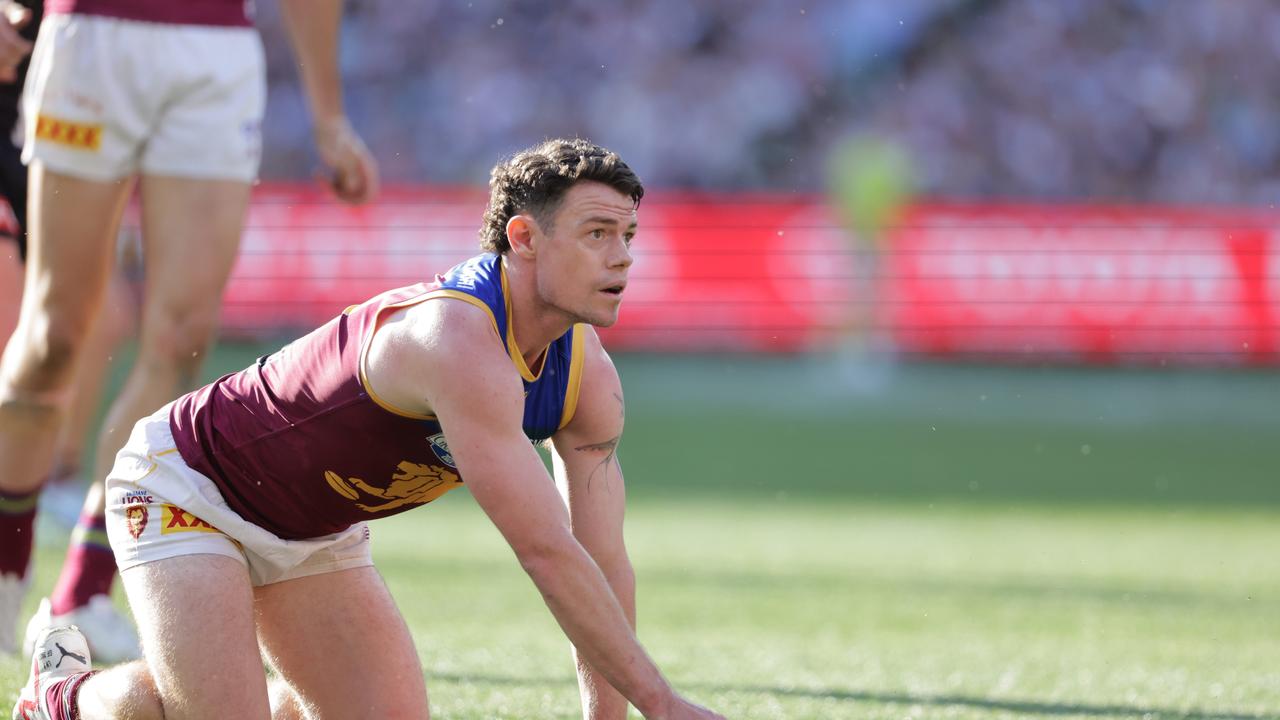 Lachie Neale was unlucky to not be given his free kick. Picture: Lachie Millard