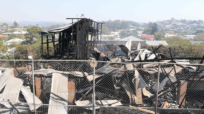 Only a pile of rubble and charred timber was left after the blaze. Picture: AAP/Richard Gosling