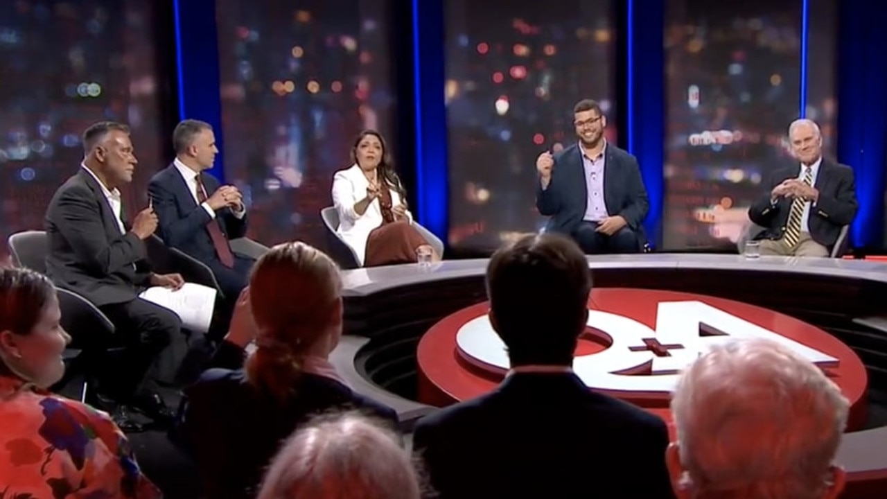 The panel spent a long period of the program discussing the Voice to Parliament referendum after Prime Minister Anthony Albanese revealed the question that would be put to Australians later this year. Picture: ABC