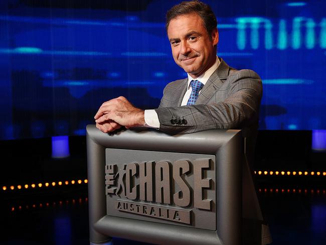 Host of television quiz show The Chase, O'Keefe is pictured in the Melbourne studios. Picture : Ian Currie