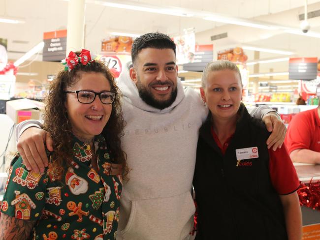 Adrian Portelli at Coles Northgate giving away 75,000 worth of Coles vouchers on December 2 2024. Picture: Elise Kaine