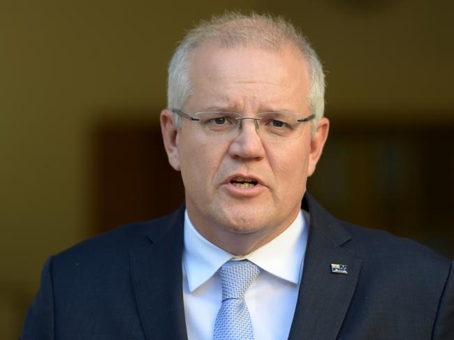 CANBERRA, AUSTRALIA - MAY 26: Australian Prime Minister Scott Morrison talks to the media at a press conference announcing his new Cabinet at Parliament House on May 26, 2019 in Canberra, Australia. Arthur Sinodinos is to become the next ambassador to the US. (Photo by Tracey Nearmy/Getty Images)