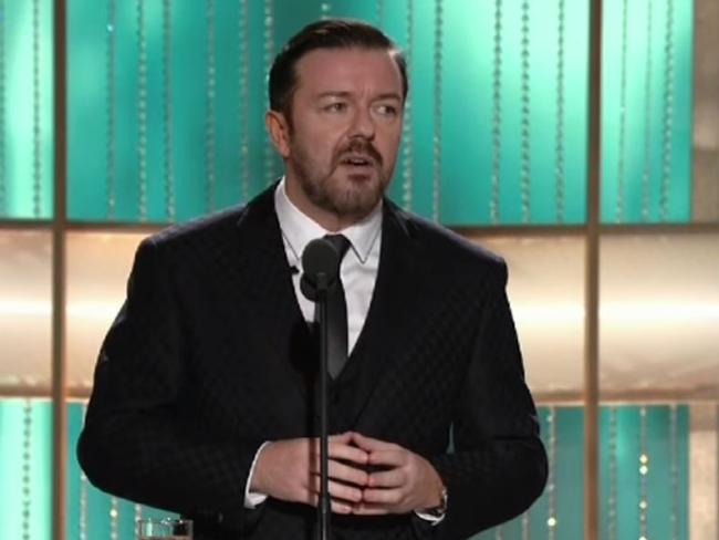 Gervais’ blistering roast of Hollywood in his opening monologue is iconic.