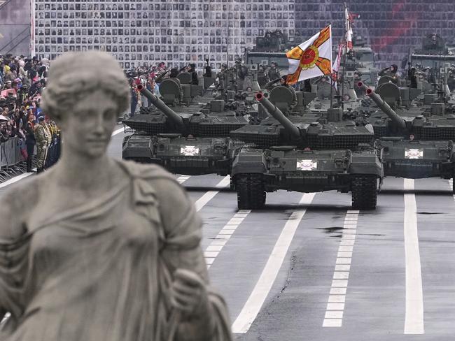 Putin will address the ‘grandest’ ever annual Victory Day parade in Moscow on Friday for the 80th anniversary of defeat of Nazi Germany in World War II to rally support for his troops fighting in Ukraine. Picture: Dmitri Lovetsky.