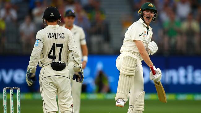 Marnus Labuschagne celebrates his century. Picture: Getty Images