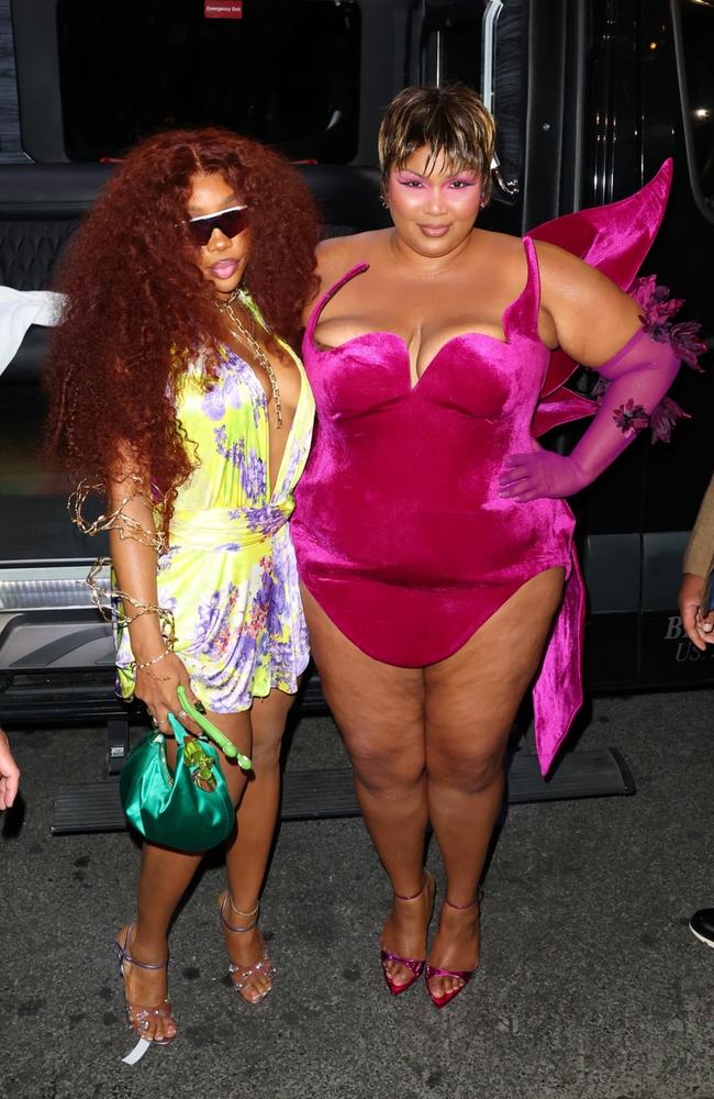 Lizzo and SZA wore their brightest nights. Picture: T.JACKSON / BACKGRID