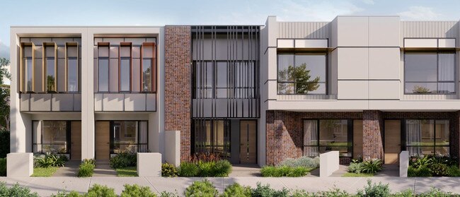 An artist impression of homes under construction at the new social housing project called Oaklands Green in Adelaide's south.