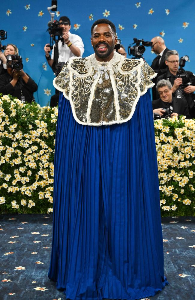 US actor Colman Domingo arrives at the Met Gala in a blue cloak. Picture: Angela WEISS / AFP