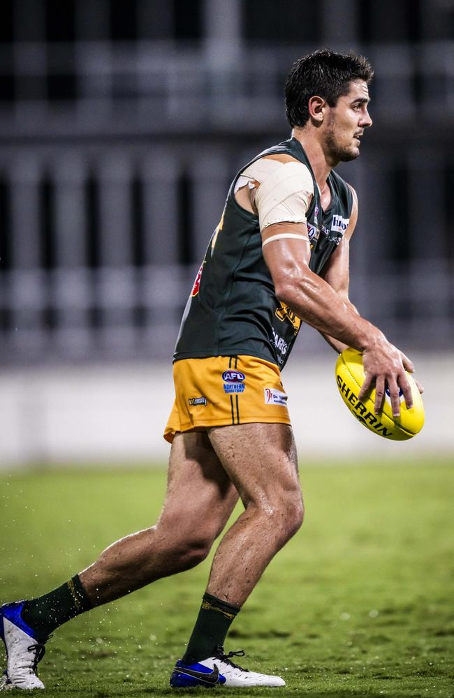 Joel Garner playing for St Mary's in the 2023-24 NTFL season. Picture: Patch Clapp / AFLNT Media