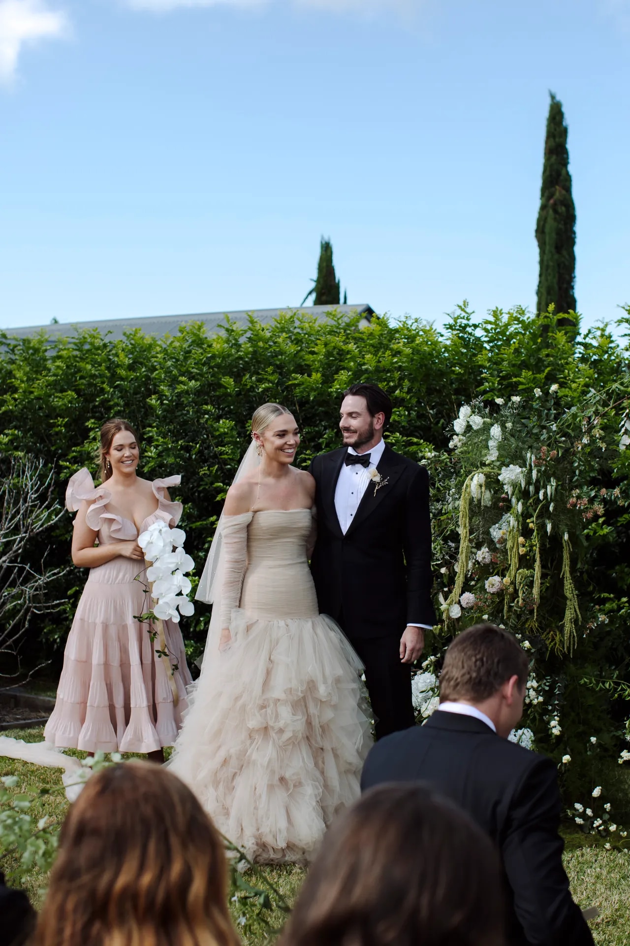 <p><i>Image credit: Justin Aaron. From <a href="https://www.vogue.com.au/brides/weddings/georgia-boniface-zimmermann-wedding/image-gallery/41fcc869aed15c7b5e8ae4e8c0909fbe" target="_blank" rel="noopener">For her French chateau-themed wedding, this bride wore vintage Oscar de la Renta and three Zimmermann ensembles</a></i></p><h2>Georgia Boniface in Oscar de la Renta</h2><p>&ldquo;I purchased my ceremony dress from a vintage dealer on First Dibs. It was Oscar de la Renta vintage couture. As soon as I saw it I had to have it! My boss, Nicky Zimmermann, sent it to me and said how much the dress reminded her of me. Funnily enough I had already bid on it and won it that very next day. I purchased it three years before the wedding and never ever got over it. It fit me like a glove, Nicky and I worked with our team in house and added sleeves to it a week before to make it feel more modern. I loved that it was the perfect shade of nude.&rdquo;</p>