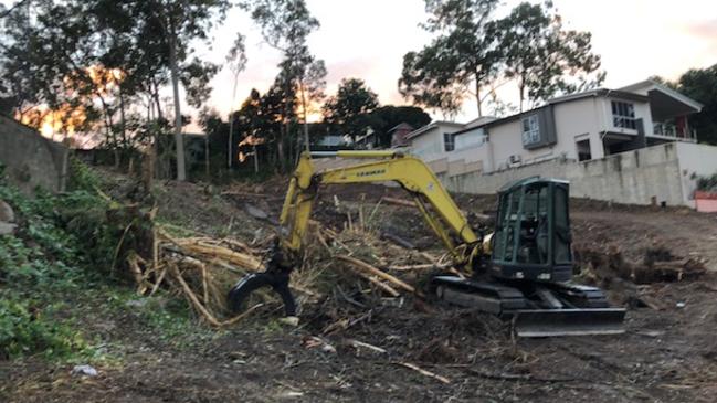 Trees being cleared on the land at Mt Gravatt East recently.