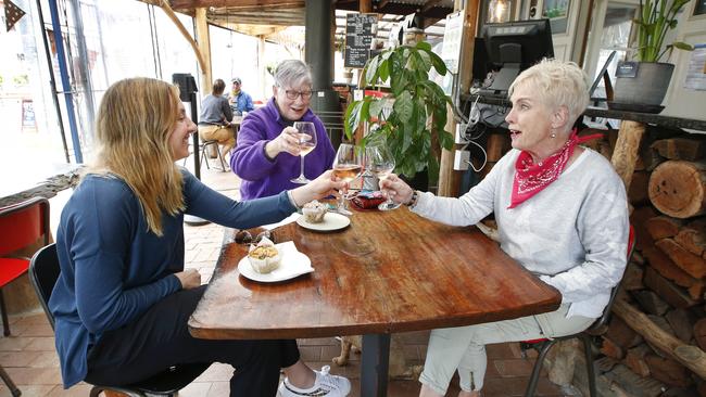 Bright locals enjoying indoor and outdoor dining out of stage 4 lockdown. Picture: David Caird