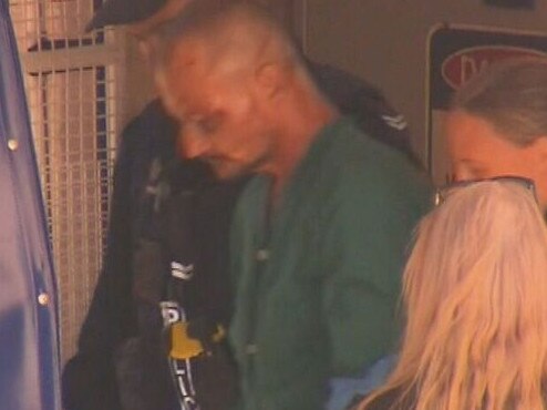 Accused gunman Ben Hoffmann leaves hospital. Picture: 9News