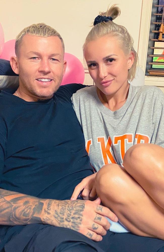 Susie Bradley and Todd Carney as seen in Instagram posts.