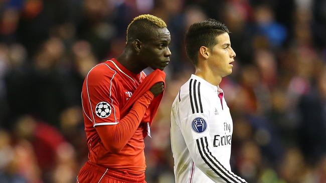 LIVERPOOL, ENGLAND - OCTOBER 22: Mario Balotelli of Liverpool walks off at half time during the UEFA Champions League Group B match between Liverpool and Real Madrid CF on October 22, 2014 in Liverpool, United Kingdom. (Photo by Alex Livesey/Getty Images)