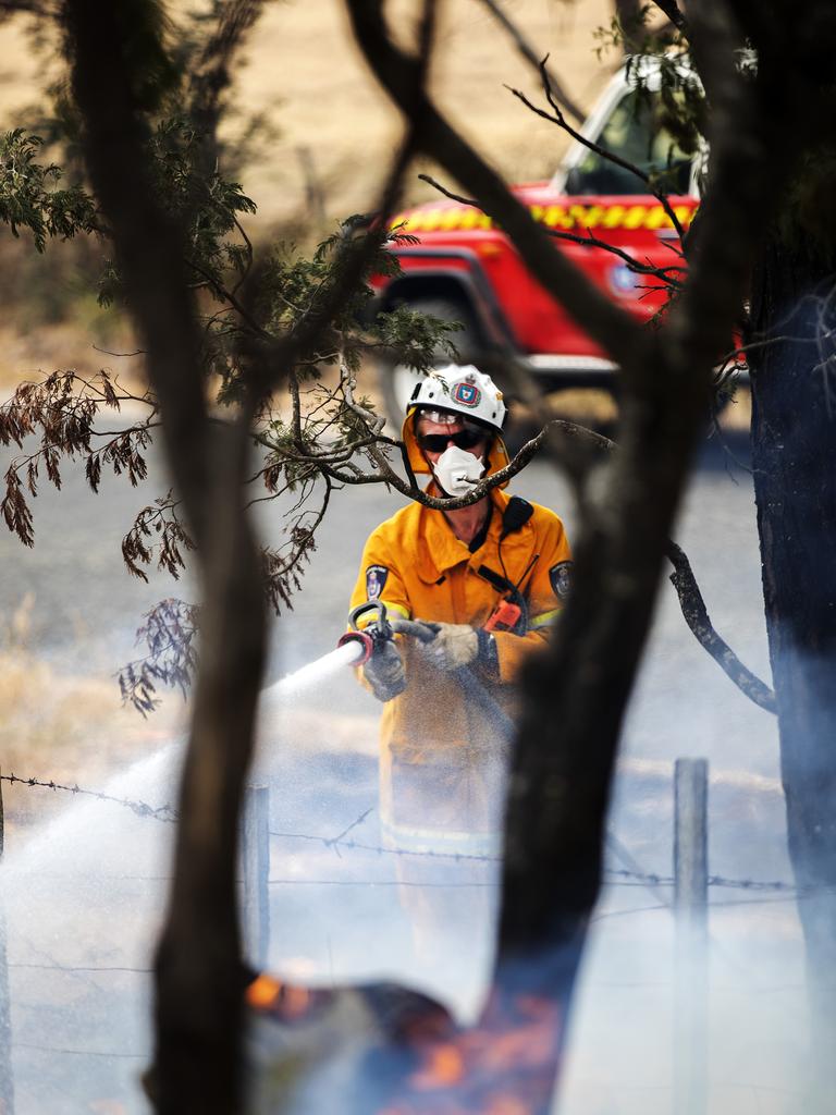 St Marys TFS Volunteer during back burning operations at Fingal. PICTURE CHRIS KIDD