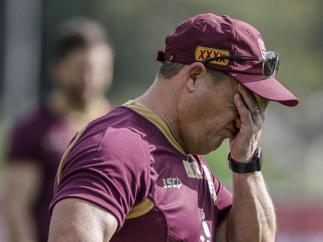 Queensland State of Origin coach Kevin Walters is seen during a Queensland Maroons team training session at the InterContinental Sanctuary Cove Resort on the Gold Coast, Thursday, July 5, 2018. Queensland are in camp to prepare for game three of the 2018 State of Origin series against the NSW Blues. (AAP Image/Glenn Hunt) NO ARCHIVING