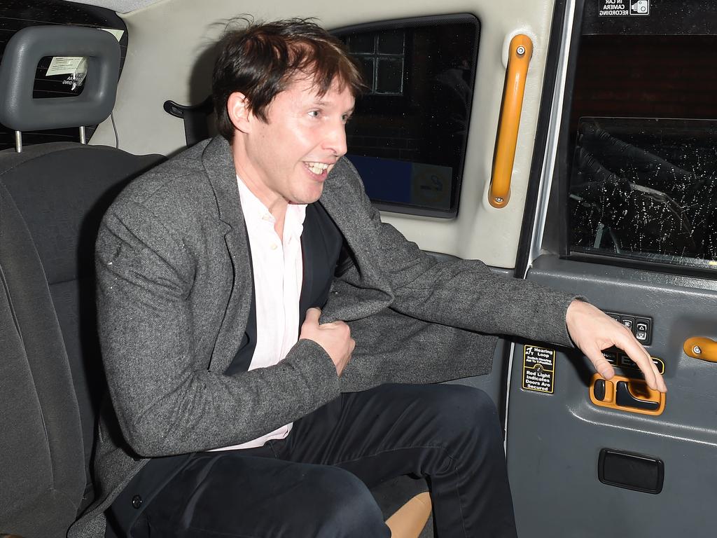 Singer James Blunt leaves the party. Picture: Splash News