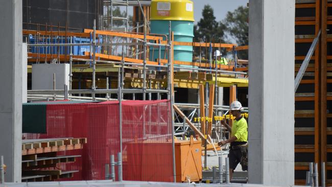 Workers at the USC Moreton Bay site. Picture: David Alexander