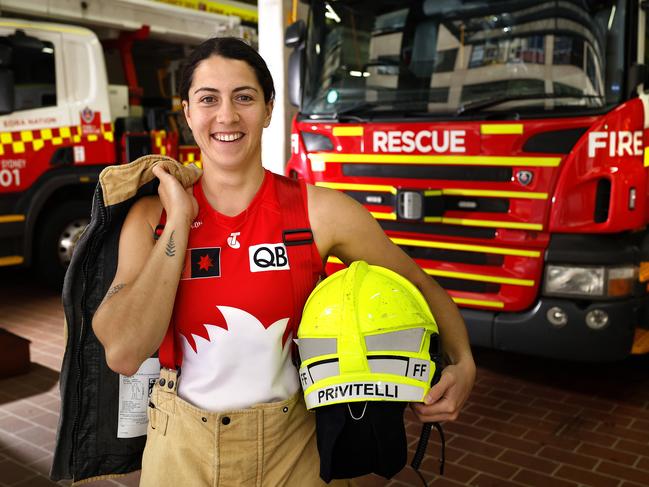 Swans forward Rebecca Privitelli is one of many players juggling full-time careers with playing footy. Picture: Phil Hillyard