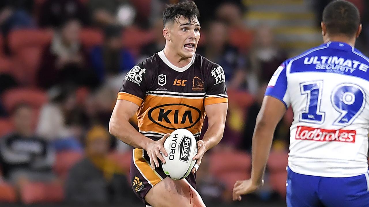 BRISBANE, AUSTRALIA - JULY 11: Herbie Farnworth of the Broncos in action during the round nine NRL match between the Brisbane Broncos and the Canterbury Bulldogs at Suncorp Stadium on July 11, 2020 in Brisbane, Australia. (Photo by Albert Perez/Getty Images)