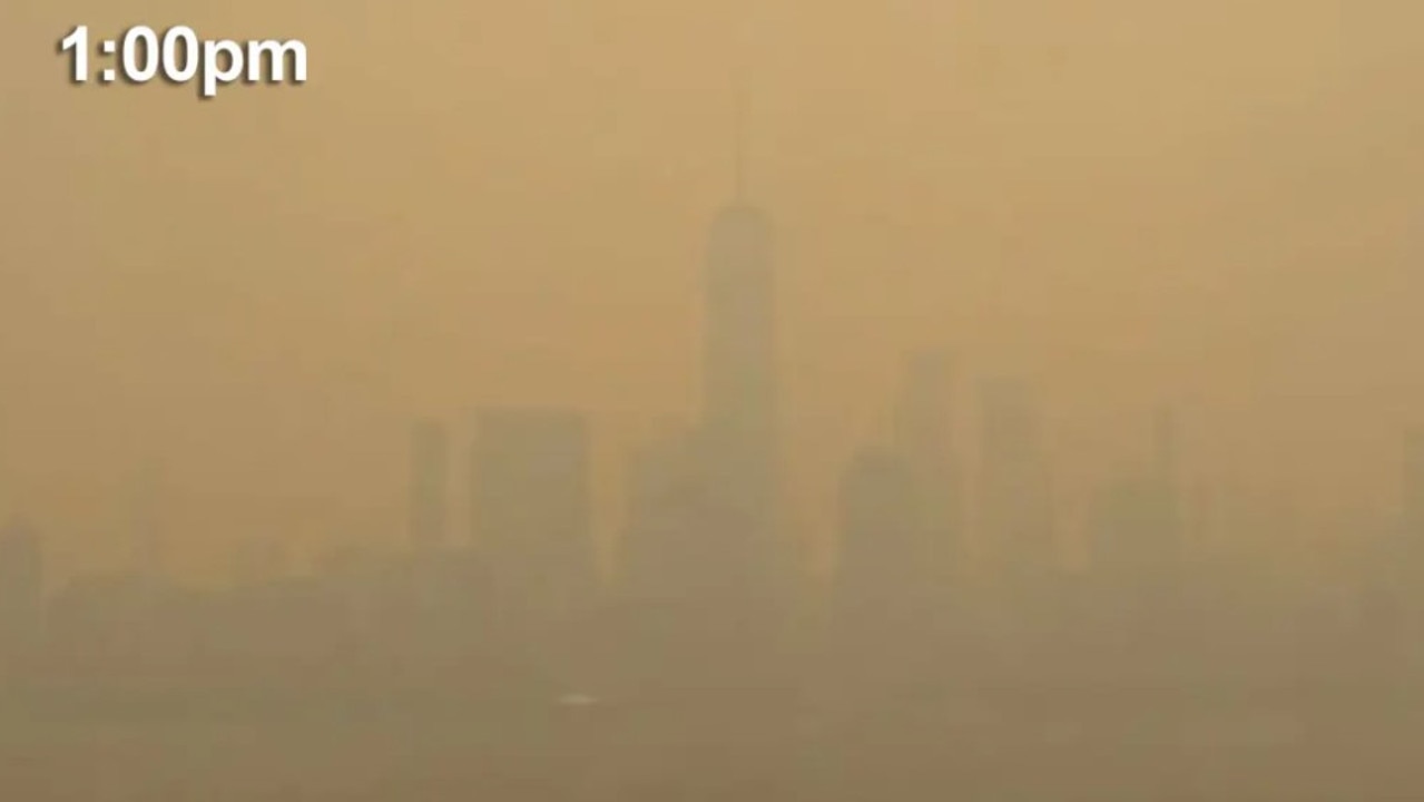 Visibility deteriorated throughout the afternoon as the smoke thickened. Picture: NWS New York NY/Twitter