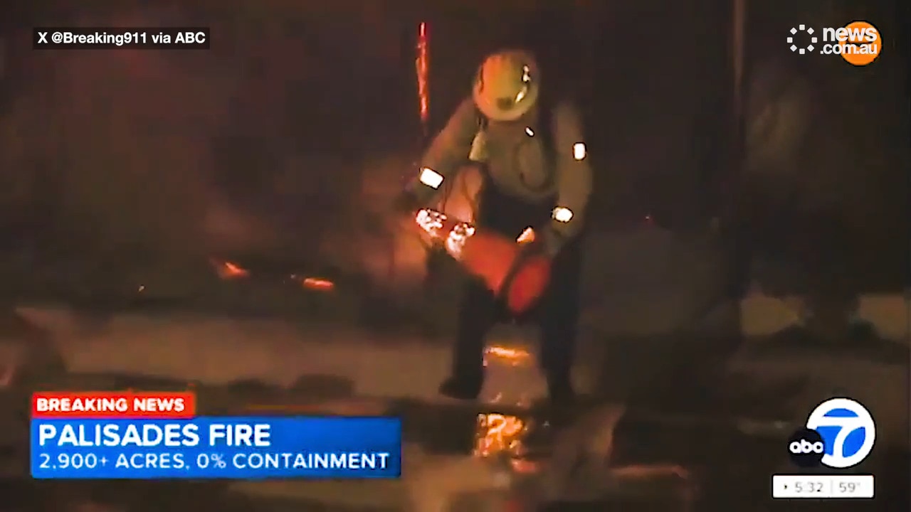 California firefighter uses traffic cone to scoop water amid shortages