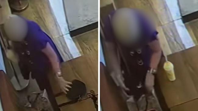 A woman has been caught on CCTV allegedly stealing a ten-year-old’s handbag inside a Westfield fast food restaurant in Sydney’s west.