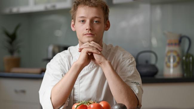 Bridgewater Mill apprentice chef Leuwin Andrew is part way through his certificate III in commercial cookery. Picture: Naomi Jellicoe