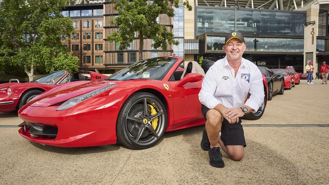 SA Ferrari Club President, Merv Davies outside Adelaide Oval, ahead of the Ferrari Club National Rally 2024. Picture: Matt Loxton