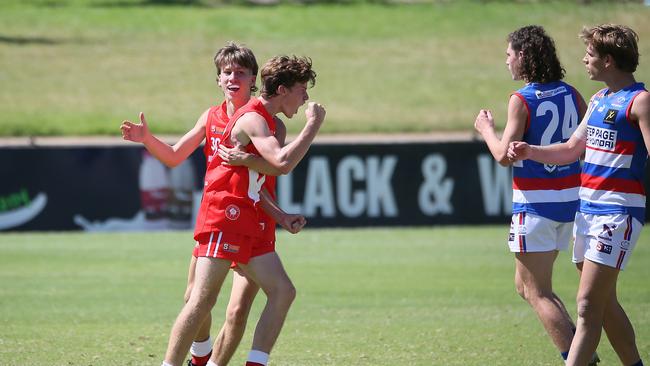 North Adelaide father-son prospect Ben Francou celebrates a goal. Picture: supplied by SANFL