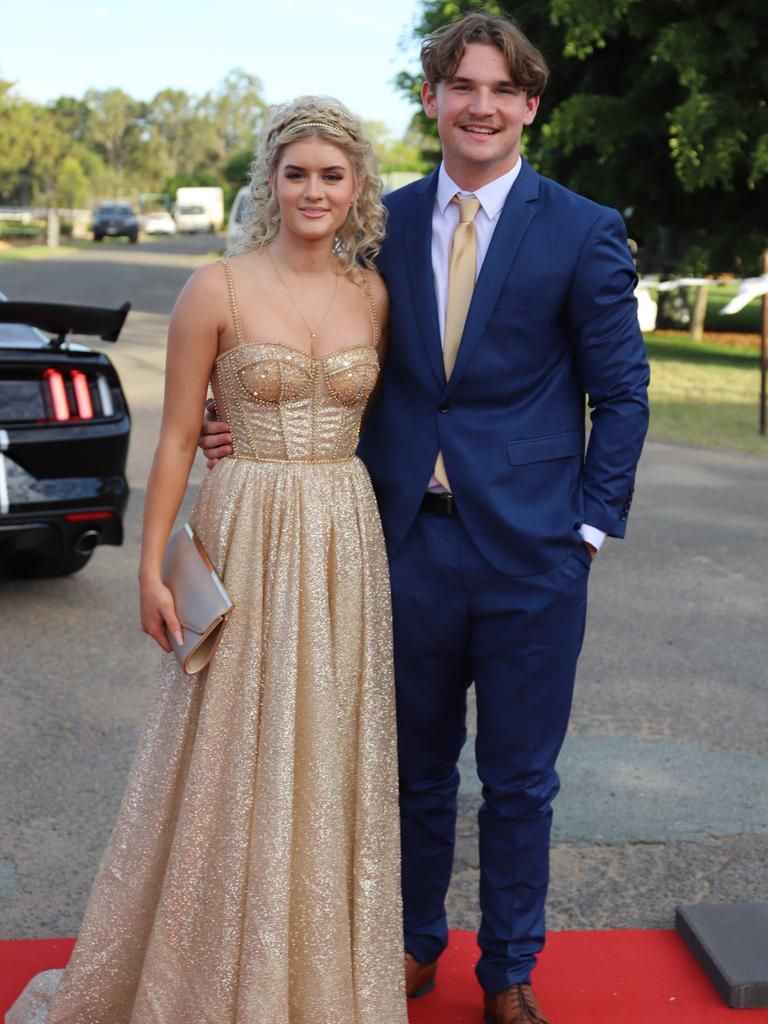 Milla Kennedy and Liam Compagnoni at the James Nash State High School formal 2022.