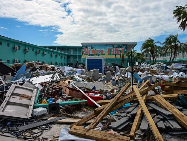 Debris is seen in front of the Thunderbird Beach Resort in the aftermath of Hurricane Milton in Treasure Island, Florida. Picture: AFP