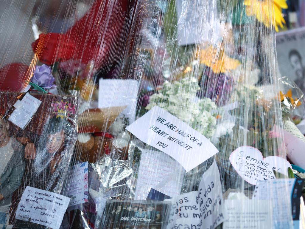 The memorial altar for singer Liam Payne outside the Casa Sur Hotel in Buenos Aires, Argentina. Picture: Getty Images