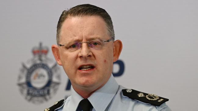 Australian Federal Police (AFP) Assistant Commissioner Nigel Ryan discusses intelligence on the Italian Mafia in Australia derived from invaluable AN0M intercepted platform. Picture: AAP Image