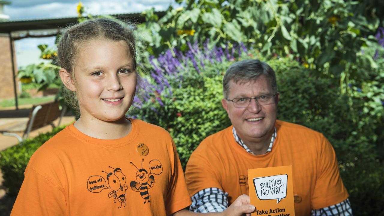 Fairview State School student Olivia Gollan with Toowoomba North MP Trevor Watts. Picture: Kevin Farmer