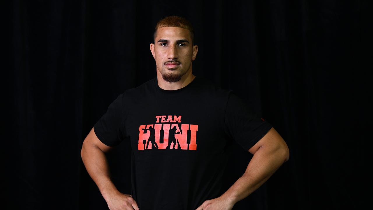 BRISBANE, AUSTRALIA – NewsWire Photos – APRIL 21, 2022. Undefeated Australian heavyweight Justis Huni poses for photos during a media opportunity ahead of his June 15 fight against Joe Goodall at Nissan Arena. Picture: NCA NewsWire / Dan Peled