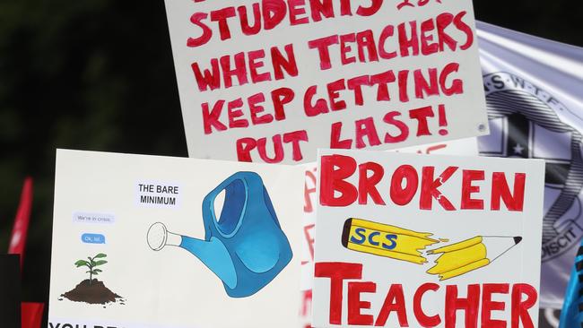 After two years of lockdowns, many teachers say they are burnt out – and not being paid enough to justify their tiring work. Picture: John Grainger