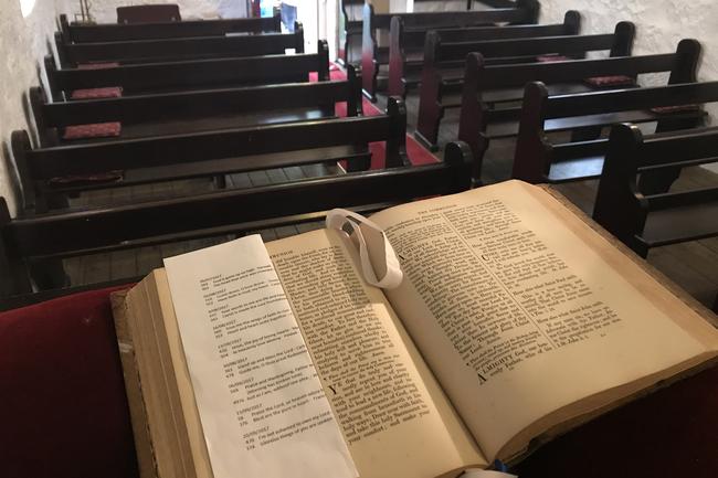 Inside historic St Paul's Church at Kincumber which celebrates its 175th anniversary in 2017.