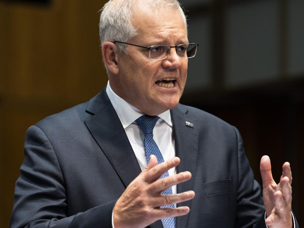 Prime Minister Scott Morrison repeated that it was time for government to step back. Picture: NCA NewsWire/Martin Ollman