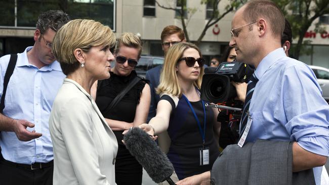 ‘Appropriate time’ ... Foreign Minister Julie Bishop is in New York to meet with Russia’s ambassador to the UN. Picture: News Corp Australia