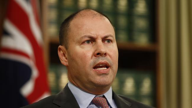 Treasurer Josh Frydenberg in Melbourne, Victoria, on Friday. Picture: NCA NewsWire / Daniel Pockett